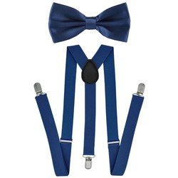 Fako Fashion® - Bretels Met Vlinderstrik - Effen - 100cm - Kobalt Blauw
