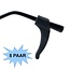 Fako Bijoux® - Anti-slip Oorhaakjes - Brilhaakjes - Siliconen - Zwart - 5 Paar