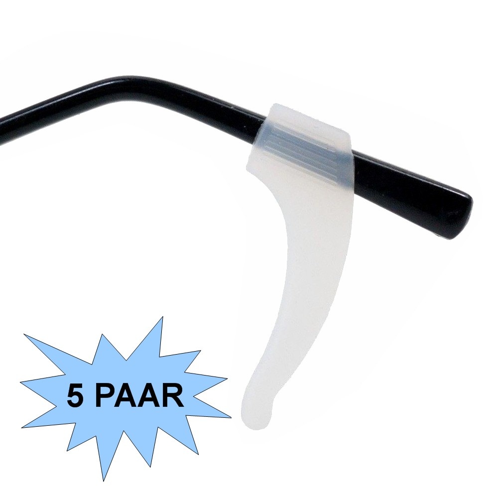 Fako Bijoux® - Anti-slip Oorhaakjes - Brilhaakjes - Siliconen - Transparant  - 5 paar - Fako Bijoux