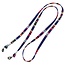 Fako Bijoux® - Brillenkoord - Inka - 70cm - Donkerblauw/Rood