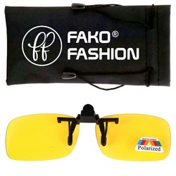 Fako Fashion® - Clip On Voorzet Zonnebril - Polarized - Medium - 130x37mm - Geel