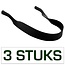 Fako Bijoux® - Brillenkoord - Neopreen - Zwart - 3 Stuks