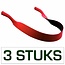 Fako Bijoux® - Brillenkoord Neopreen - Brilband - Sport - Watersport - Rood - 3 Stuks