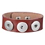 Fako Bijoux® - Armband Voor Click Buttons - Leder Trio - Bruin