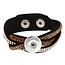 Fako Bijoux® - Armband - Click Buttons - Vlecht - Bruin