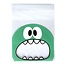 Fako Bijoux® - 100x Uitdeelzakjes - Cellofaan Plastic Traktatie Kado Zakjes - Snoepzakjes - Monster - 10x10cm - Groen
