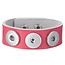 Fako Bijoux® - Armband Voor Click Buttons - Leder Trio - Fuchsia