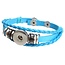 Fako Bijoux® - Armband Voor Click Buttons - Leder Ring - Lichtblauw