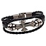 Fako Bijoux® - Armband - Leder Exclusive - Kruis - 20cm - Zwart