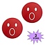 Fako Bijoux® - Tennisdemper - Emoji - Verbaasd Rood - 2 Stuks