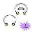 Fako Bijoux® - Circular Barbell Piercing - Hoefijzer Kristal Duo - 8mm - Groen - 2 Stuks