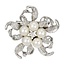 Fako Bijoux® - Broche - Bloem Ster Met Parels - 42x42mm - Zilverkleurig