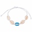 Fako Bijoux® - Armband - Schelpjes - Wit - 1x Lichtblauw