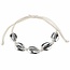 Fako Bijoux® - Armband - Schelpjes - Zilver - Wit