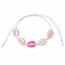 Fako Bijoux® - Armband - Schelpjes - Wit - 1x Fuchsia