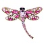 Fako Bijoux® - Broche - Libelle - XXL - 67x94mm - Roze