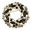 Fako Bijoux® - Broche - Krans - Kristal - Ø 49mm - Goud - Zwart