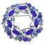 Fako Bijoux® - Broche - Krans - Kristal - Ø 49mm - Zilver - Blauw