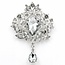Fako Bijoux® - Broche - Diamond - Drop - XXL - 68x95mm - Zilverkleurig
