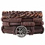 Fako Bijoux® - Armband - Leder - Set Vintage - Levensboom