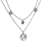 Fako Bijoux® - Ketting - Wereldkaart & Muntjes - Zilverkleurig