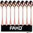 Fako Bijoux® - 8 Lange Lepels - Latte Macchiato - Longdrink - Cocktail - Dessert - IJs - Koffie - Rosé Goud - 8 Stuks - Bewaarzakje