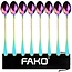 Fako Bijoux® - 8 Lange Lepels - Latte Macchiato - Longdrink - Cocktail - Dessert - IJs - Koffie - Regenboog - 8 Stuks - Bewaarzakje