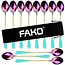 Fako Bijoux® - 12 Lange Lepels - Latte Macchiato - Longdrink - Cocktail - Dessert - IJs - Koffie - Regenboog - 12 Stuks - Bewaarzakje