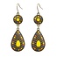 Fako Bijoux® - Oorbellen - Bohemian - Druppel Retro - Geel