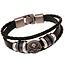Fako Bijoux® - Armband - Leder Exclusive - Pirate - 20cm - Zwart