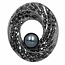 Fako Bijoux® - Broche - Krans Met Parel - 39x45mm - Donkergrijs