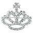 Fako Bijoux® - Broche - Kroon - Kristal - 43x39mm - Zilverkleurig