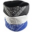 Fako Bijoux® - 3-Pack Paisley Bandana - Boeren Zakdoek - Hoofdband - Classic Paisley - Zwart, Wit & Donkerblauw