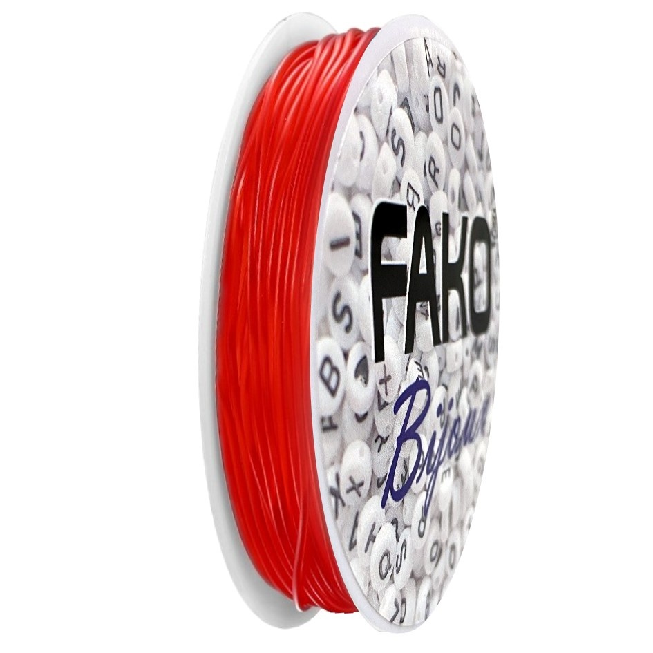Fako Bijoux® - Elastisch Nylon - Sieraden Maken - 0.5mm - 10 Meter - Rood - Fako Bijoux