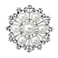 Fako Bijoux® - Broche - Parel Kristal Jessica - 35x35mm - Zilverkleurig