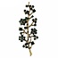 Fako Bijoux® - Broche - Tak Met Groene Bloemen - 33x89mm - Goudkleurig