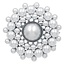 Fako Bijoux® - Broche - Parel - Joyce - 44x44mm - Zilverkleurig