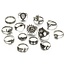 Fako Bijoux® - Bohemian Stijl Ringenset - Suma - 14-Delig - Zilverkleurig