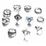 Fako Bijoux® - Bohemian Stijl Ringenset - Puca - 11-Delig - Zilverkleurig