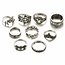 Fako Bijoux® - Bohemian Stijl Ringenset - Eyro - 9 -Delig - Zilverkleurig