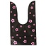 50x Uitdeelzakjes Zwart - Roze Bloemetjes 13 x 22 cm - Plastic Traktatie Kado Zakjes - Snoepzakjes - Koekzakjes - Koekje - Cookie Bags - Kinderverjaardag