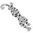 Fako Bijoux® - Broche - Luipaard Strass - 76x18mm - Zilverkleurig