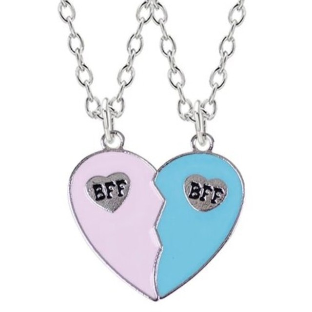 Fako Bijoux® - Vriendschapsketting - Hart - BFF - BFF Ketting - Best Forever - Blauw/Paars -