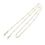 Fako Bijoux® - Brillenkoord - Ketting - Bolletjes - 75cm - Goudkleurig