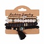 Fako Bijoux® - Armband Set - Boho - Bohemian - Hamsa - Zwart