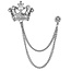 Fako Bijoux® - Broche - Kroon - Kristal - 35x27mm - Zilverkleurig