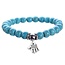 Fako Bijoux® - Armband - Turquoise Kralen - Handje - 8mm