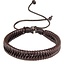 Fako Bijoux® - Armband - Leder - Snake - Bruin