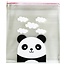 Fako Bijoux® - 100x Transparante Uitdeelzakjes XL - Cellofaan Plastic Traktatie Kado Zakjes - Snoepzakjes - Panda - 14x14cm