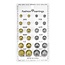 Fako Bijoux® - 12 Paar Oorbellen Op Kaart - Steker - Mix - 12 Paar - Jaarkaart - Glitter
